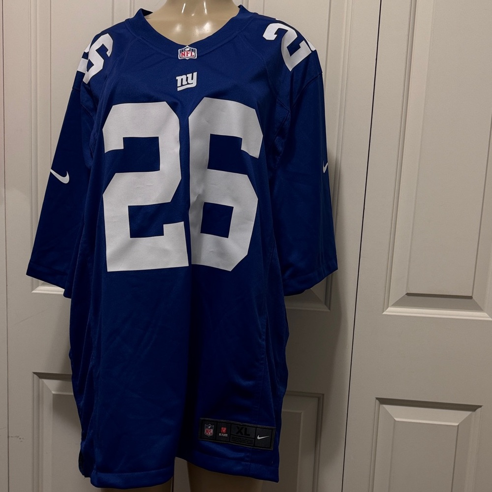 Nike Blue and White Football Jersey worn just for trying to